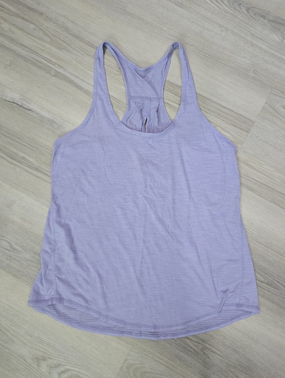 Lululemon 105 Singlet Tank Top Lavander Strip Aprox Size 12 See Measurement